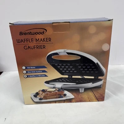Brentwood TS-242 Non-Stick Dual Waffle Maker - White  NIB - Image 1 of 4