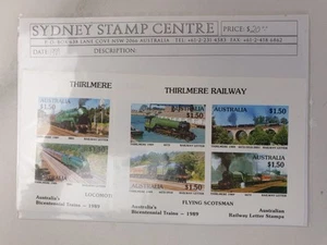 Australia Pair Imperforate Stamps The Flying Scotsman Thirlmere Railway 1989 MNH - Picture 1 of 9