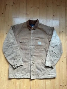 Vintage carhartt barn chore jacket duck canvas 1990s size XL-XXL C01 BRN - Picture 1 of 9