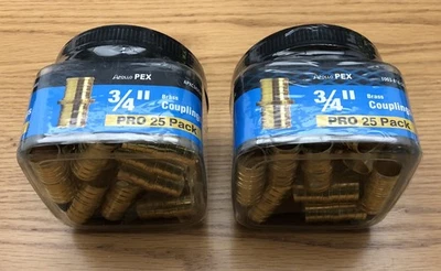 Apollo APXC3425JR 3/4 pulgadas Paquete profesional de acoplamiento PEX-B de latón paquete de 25 (lote de 2) Foto 1 de 3