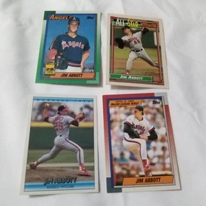 Jim Abbott 4 Card Lot Angels Yankees White Sox Michigan Wolverines RC Rookie - Picture 1 of 2