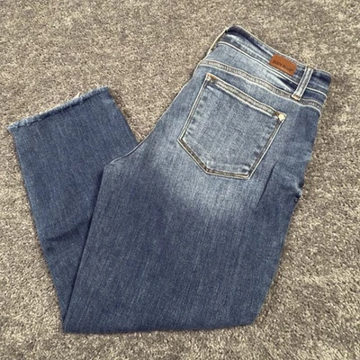 Judy Blue Jeans Women's 9/29 Blue Boyfriend Fit Distressed Denim Stretch Preppy - Image 1 of 4