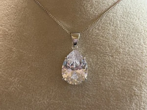 Huge ESPO Sterling Silver & CZ 18" Pendant Necklace - Picture 1 of 7