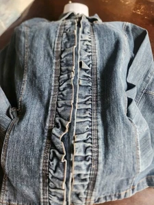 Vintage RXB women denim button-up Shirt Jacket Utility Boho MOM Hippie Med #clo - Picture 1 of 10
