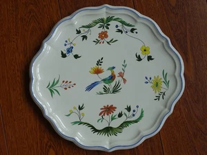 GIEN KUCHENPLATTE AUS STEINGUT MODELL PARADIESVÖGEL Durchmesser 30 cm - Bild 1 von 5