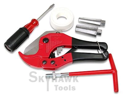 New PVC PIPE CUTTER KIT with Teflon Tape Tapered Jaw T-Handle Reamer Screwdriver - Image 1 of 2