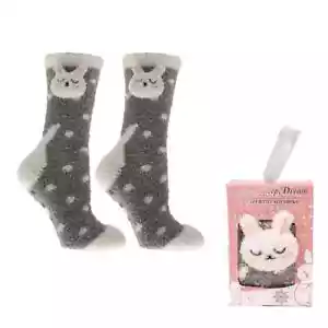 Bunny 3D Antideslizante Mujer Zapatillas Calcetines Infusión Manteca de Karité Talla Única MinxNY Nuevo - Imagen 1 de 1