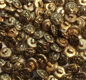 24 Antique Gold Pinwheel Design Metal Buttons 5/8" - Picture 1 of 1
