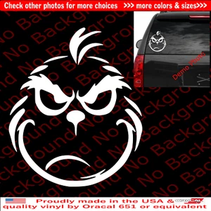 Grinch Face Outline Vinyl Decal Die Cut Sticker fits Car Window Phone AM36 - Picture 1 of 10