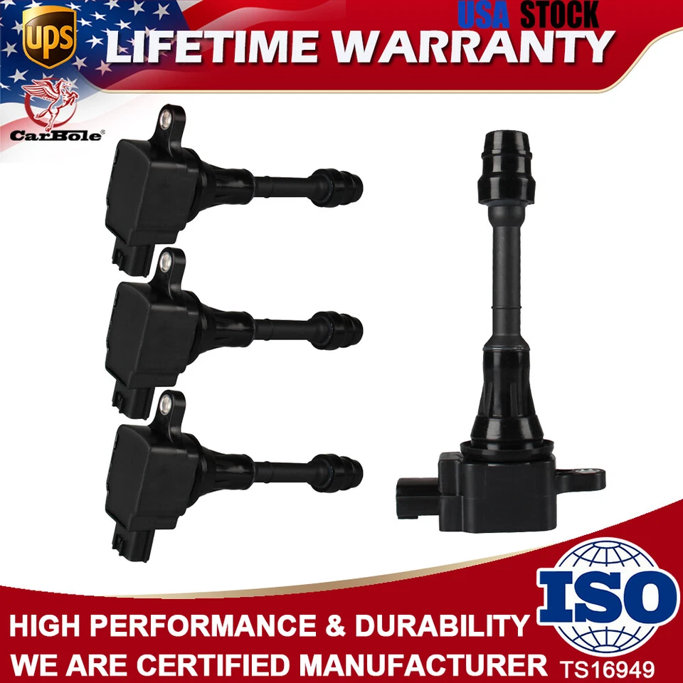 4 bobinas de encendido para UF350 Nissan Altima Sentra 2,5 L L4 2002 2003 2004 2005 2006 Foto 1 de 4