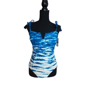 Vince Camuto Azure One Piece Tassel Tie Strap Swimsuit Womens Size 14 NWT - Picture 1 of 12