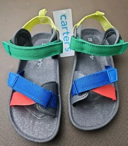 Sandali sportivi regolabili blu verde giallo rosso taglia 10 nuovi Carter's ragazzo bambino - Foto 1 di 4
