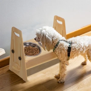 Bambus Futternapf Erhöht Hundenapf kleine Hunde Katzennapf erhöht 43x24.5x40.5cm - Bild 1 von 12