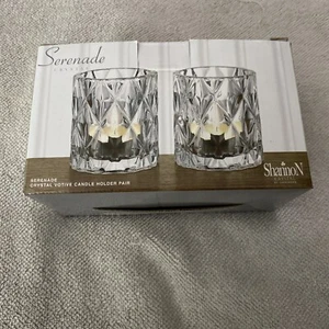Shannon Serenate Kristall Votivkerzenhalter Paar 3" mit Kerze Neu!!! - Bild 1 von 5