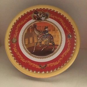 Restoration Hardware Vintage Circus Themed Set Of 4 Tin Plates w/container NEW - Picture 1 of 13