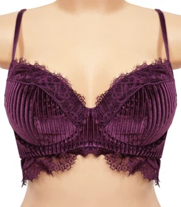 NUEVO / Sujetador acolchado terciopelo púrpura Intimissim irina 75B Reino Unido 34B - Imagen 1 de 3