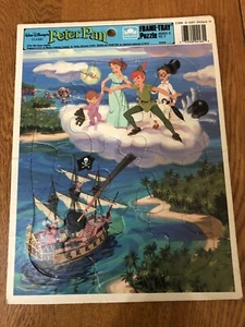 VINTAGE 1980s DISNEY GOLDEN PETER PAN FRAME TRAY PUZZLE #4165 USA MADE - Picture 1 of 3