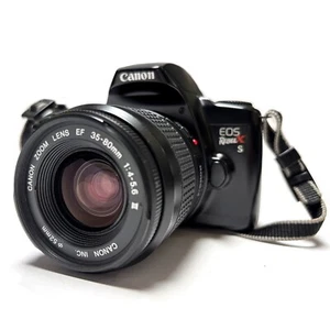 Canon EOS Rebel XS 35mm SLR Film Camera W/Canon 35-80mm Zoom Lens Strap Tested - Picture 1 of 9