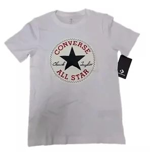 Converse Boys Chuck Patch T-Shirt Size MEDIUM White New - Picture 1 of 1