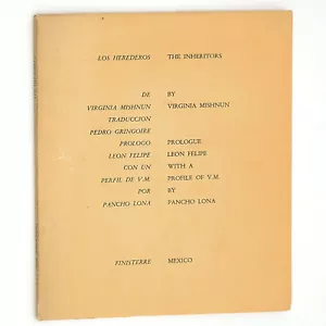 Los Herederos/ The Inheritors 1968 VIRGINIA MISHNUN Poetry Signed by Pancho Lona - Imagen 1 de 3