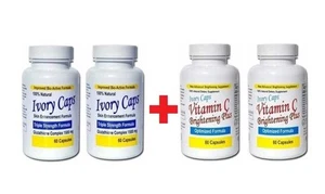2 X Ivory Caps Skin Enhancement Glutathione & Vitamin C Set For Skin Whitening - Foto 1 di 3