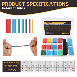 420Pc Heat Shrink Tubing Insulation Shrinkable Tube 2:1 Wire Cable Sleeve Kit - Picture 1 of 8