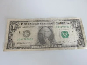 2009 $1 ONE DOLLAR FANCY SERIAL NUMBER 5 OF A KIND 0s 00078500 - Picture 1 of 2