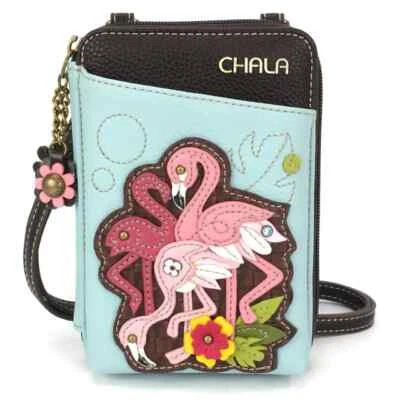 New Chala Wallet Crossbody Vegan Organizer Phone Bag FLAMINGO GROUP Bird Blue - Image 1 of 4