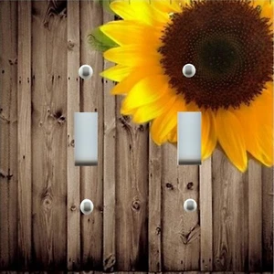 Light Switch Plate Cover RUSTIC HOME DECOR YELLOW SUNFLOWER ON RUSTIC WOOD BARN - Picture 1 of 26