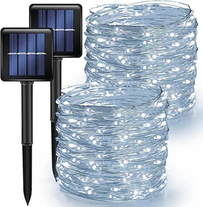 TW SHINE White Solar String Lights Outdoor, 39.4 FT 120 LED - Picture 1 of 7