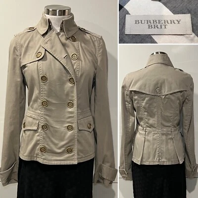 Gabardina BURBERRY BRIT algodón miel elástico DB, chaqueta 8AUST-UK/4US Foto 1 de 4