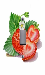 Light Switch Plate Outlet Covers Home Decor FRUITS STRAWBERRY  - Picture 1 of 26