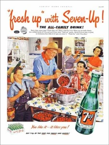 SEVEN UP 7UP STRAWBERRIES 1950s KITCHEN 16" HEAVY DUTY USA MADE METAL ADV SIGN - Picture 1 of 1