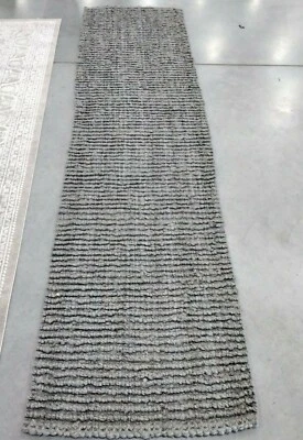 LIGHT GREY 2'-6" X 10' Pulled Threads Rug, Reduced Price 1172709701 NF447G-210 - Image 1 of 4