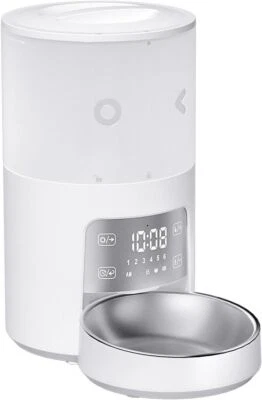 Petory F02 Automatic Pet Feeder - Programmable Timer LED Touch Screen - White - Image 1 of 4