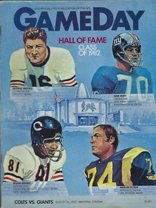 Agosto 1982 New York Giants @ Baltimore Colts Programa de Juego Juego Juego de Pretemporada - Imagen 1 de 4