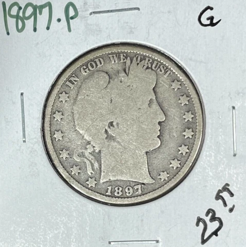 1897 BARBER SILVER HALF DOLLAR ~GOOD ~NICE COIN~ Cover