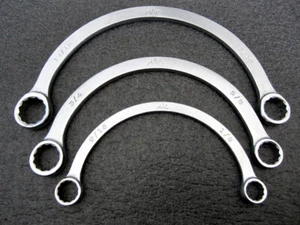Vintage MAC Tools 3pc SAE Half Moon Box Wrench Set HM Made in USA - Picture 1 of 8