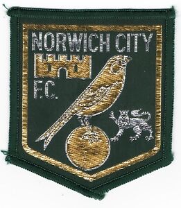 Original Vintage 1970s Football Sew On Patch Norwich City Cloth Badge Unused