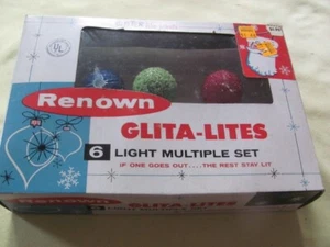 Vintage Renown Glita Lites working Christmas lights in original box lighted ice - Picture 1 of 4