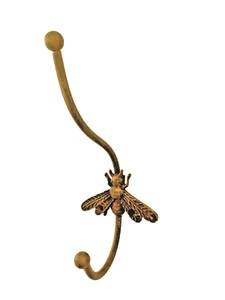 Bee Metal Double Hook - Estilo vintage Shabby Chic - Imagen 1 de 2