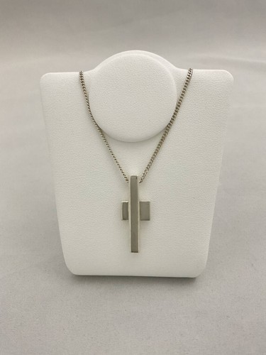 GUCCI Croce Collana Ciondolo Charm Argento 925 Autentico #658