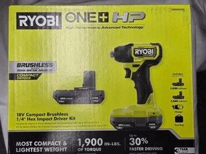 Ryobi PSBID02K2 ONE+ HP 18V Brushless Akku Kompakt 1/4 Zoll Sechskant Schlagschrauber - Bild 1 von 2
