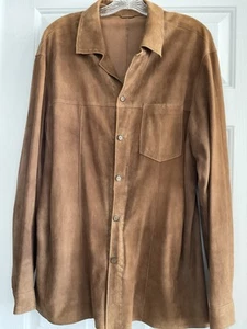 Gimo's Camel Suede Leather Jacket Button Mens Western - Picture 1 of 11