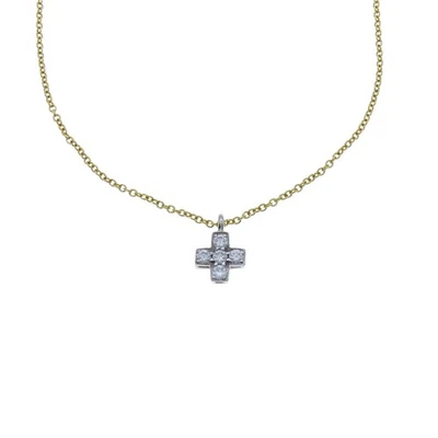 TIFFANY＆Co. Cruciform Cross Diamonds Necklace 18K Yellow Gold - Image 1 of 4