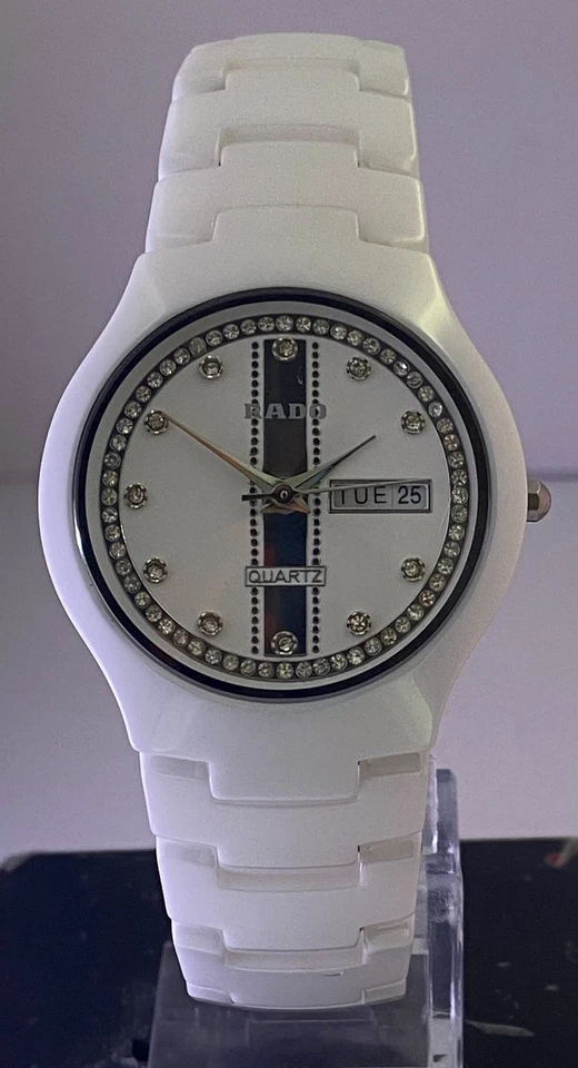 Refurbished Beautifull Design Rado Integral White Ceramic Quartz Watch Swiss - Image 1 of 4