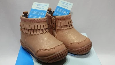 Stride Rite 360 Bianca Kid S 可机洗首次步行靴 3-6 码 — 第 1/4 张图片