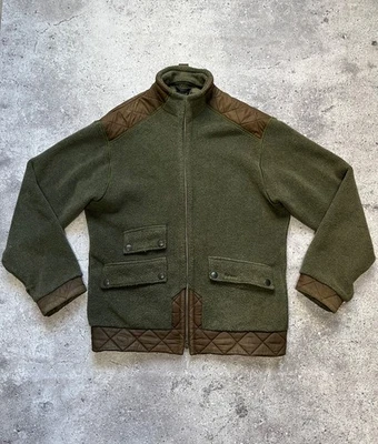 Barbour A309 Duracotton Men's Fleece Jacket Full Zip Vintage Olive Green Size M - Image 1 of 4