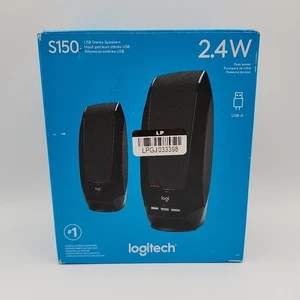 Logitech S-150 USB Stereo Speakers 2.4W Computer Speaker System-Black - Afbeelding 1 van 5