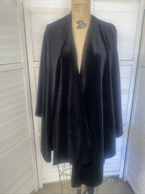 Mantón formal vintage de terciopelo negro con capa abierta para damas cóctel O/S Foto 1 de 4